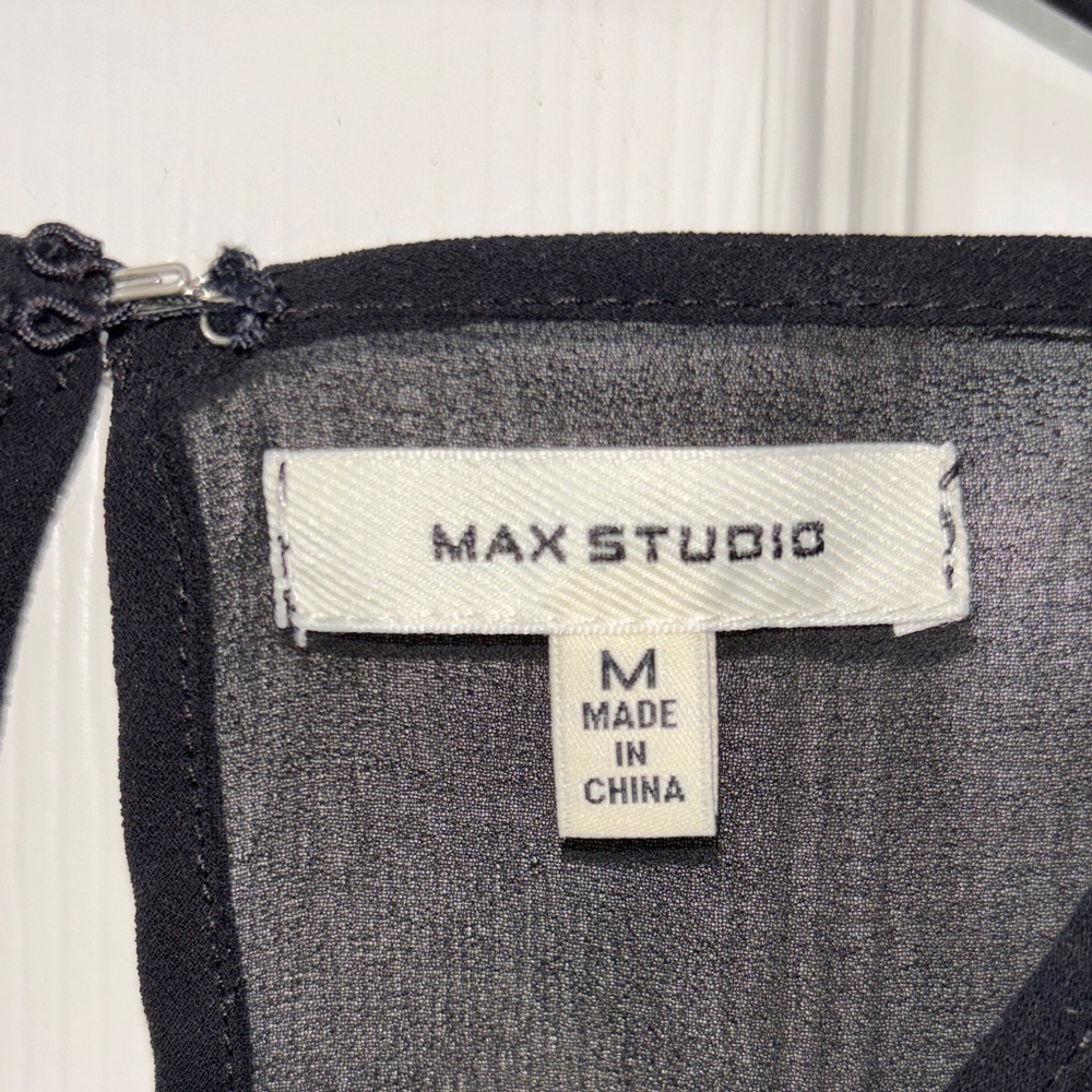 Max Studio Black Sheer Top - image 7